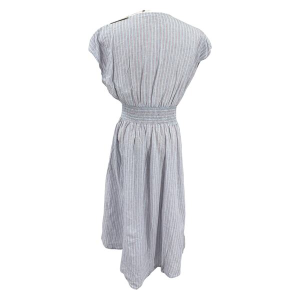 Max Studio Womens Linen Cotton Shirt Dres Blue Stripe Size Small NWT - Picture 5 of 10